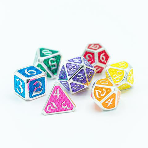 Die Hard Dice 7-Piece RPG Set Drakona Rainbow