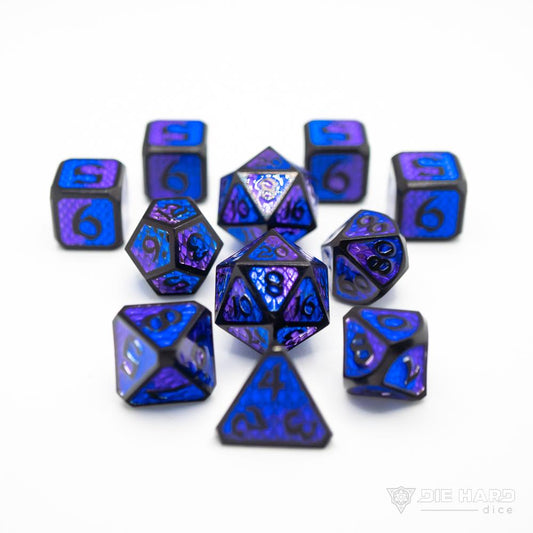 Die Hard Dice 11 Piece RPG Set - Drakona Embers Inra