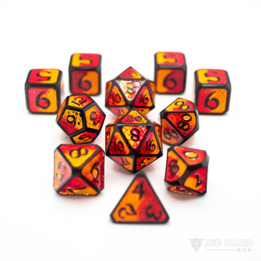 Die Hard Dice 11 Piece RPG Set - Drakona Embers Nali