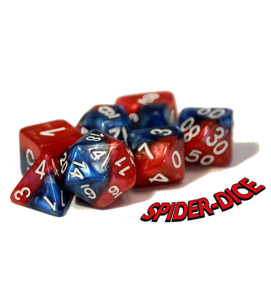 “Spider-Dice” Halfsies Dice (7 Polyhedral Dice Set)