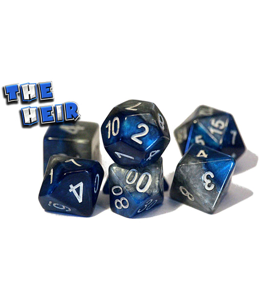 “The Heir” Halfsies Dice (7 Polyhedral Dice Set)