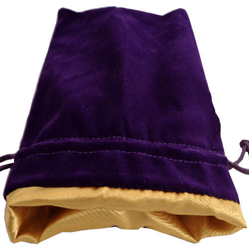 Metallic Dice Games: 4x6in Velvet Bag - Purple with Gold Lining