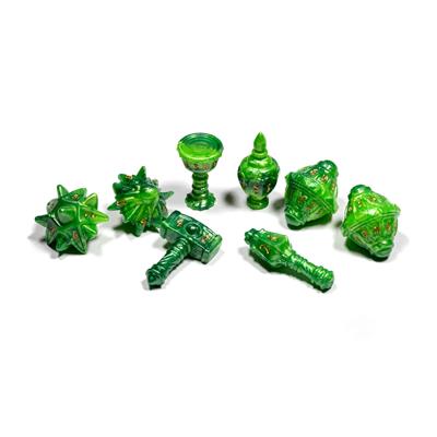 PolyHero Cleric 8 Dice Set Verdant Viridian