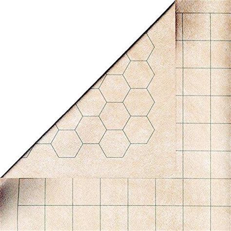 Chessex: Battlemat: 1in Reversible Squares-Hexes (23.5in x 26in Playing Surface)