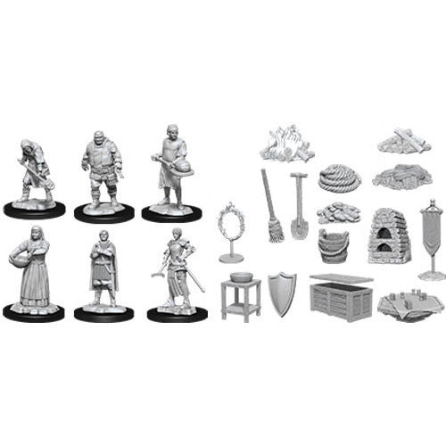 WizKids Deep Cuts Unpainted Miniatures: W12 Castle - Kingdom Retainers